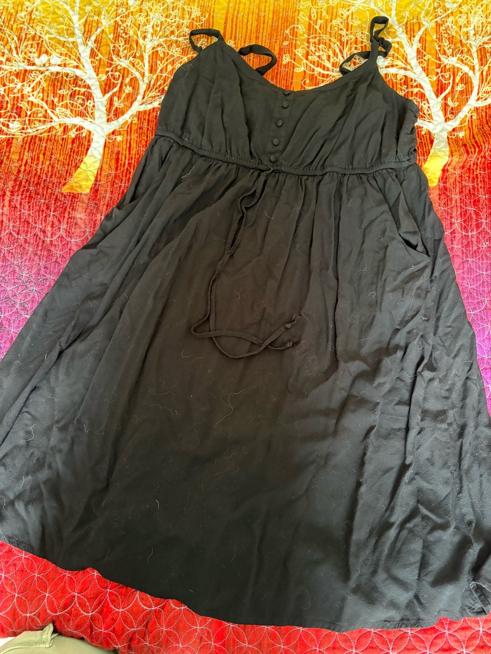 torrid Black Sleeveless Tie-Front Mini Dress